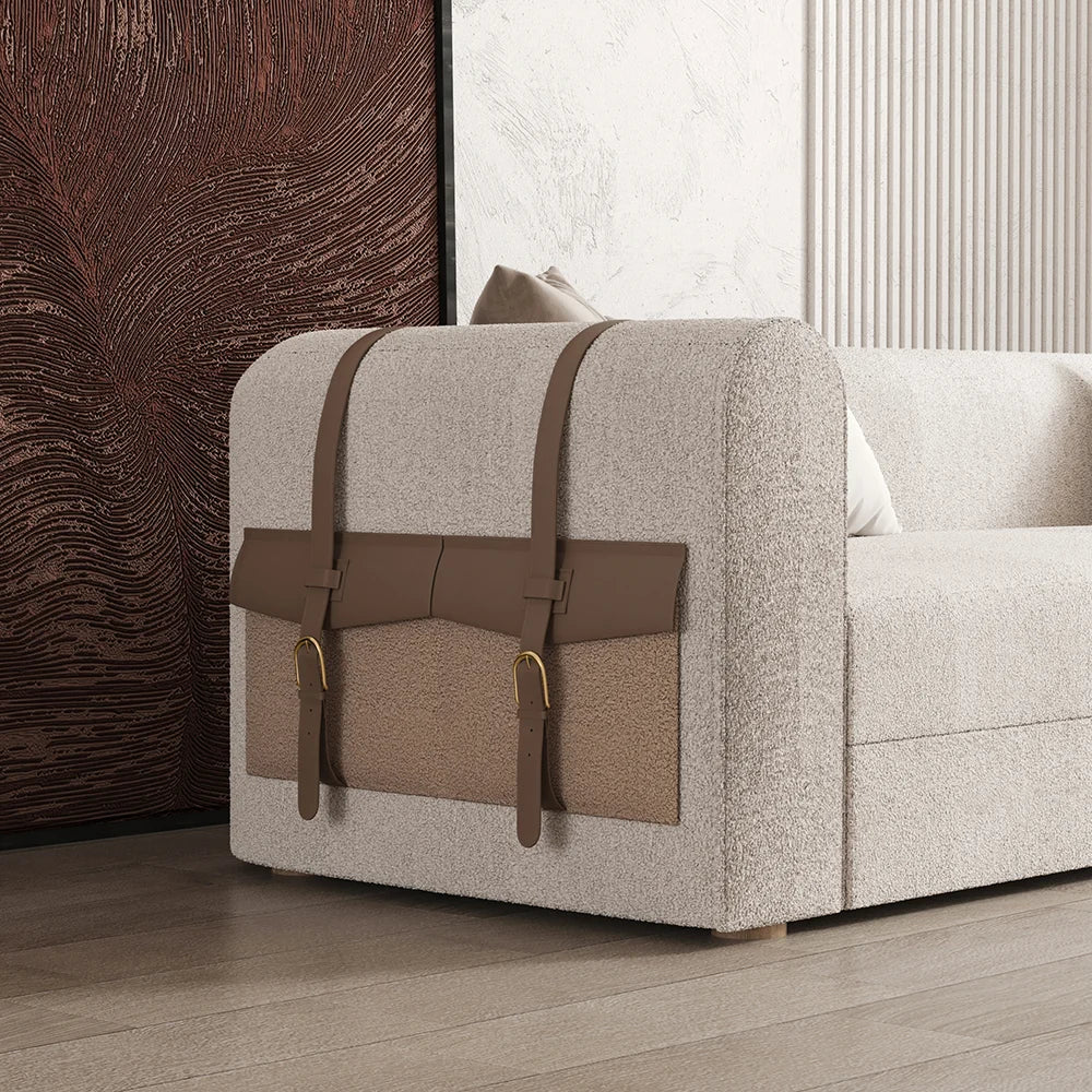 Canapé-Lit Blanc Matelassé 2220mm