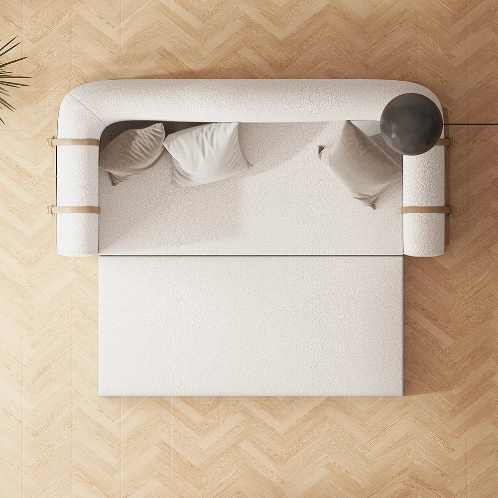 Canapé-Lit Blanc Matelassé 2220mm