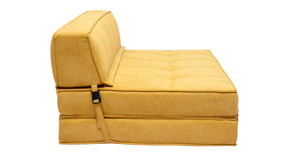 Chauffeuse 2 Places Convertible en Tissu Effet Velours