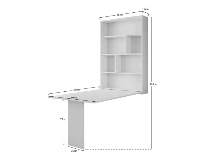 Table Murale Rabattable avec Rangements - 4 Personnes