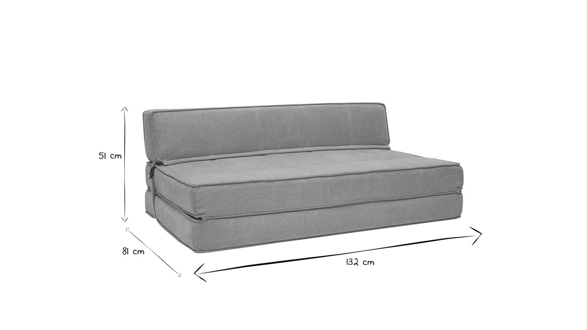 Chauffeuse 2 Places Convertible en Tissu Effet Velours