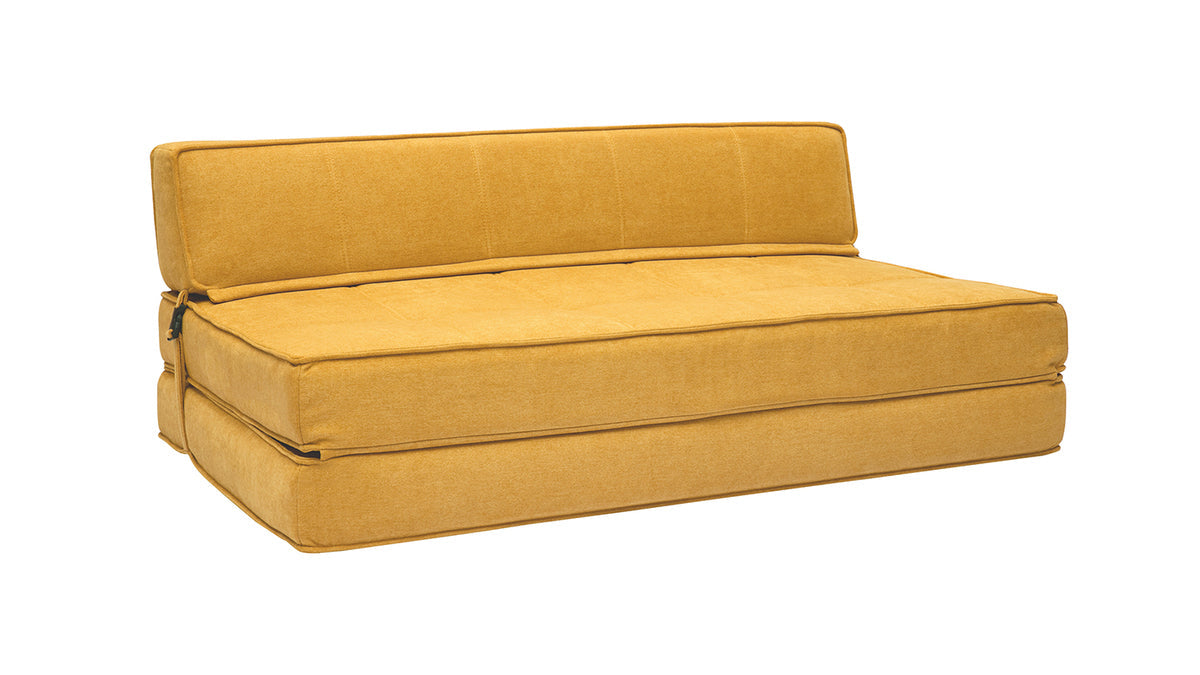 Chauffeuse 2 Places Convertible en Tissu Effet Velours