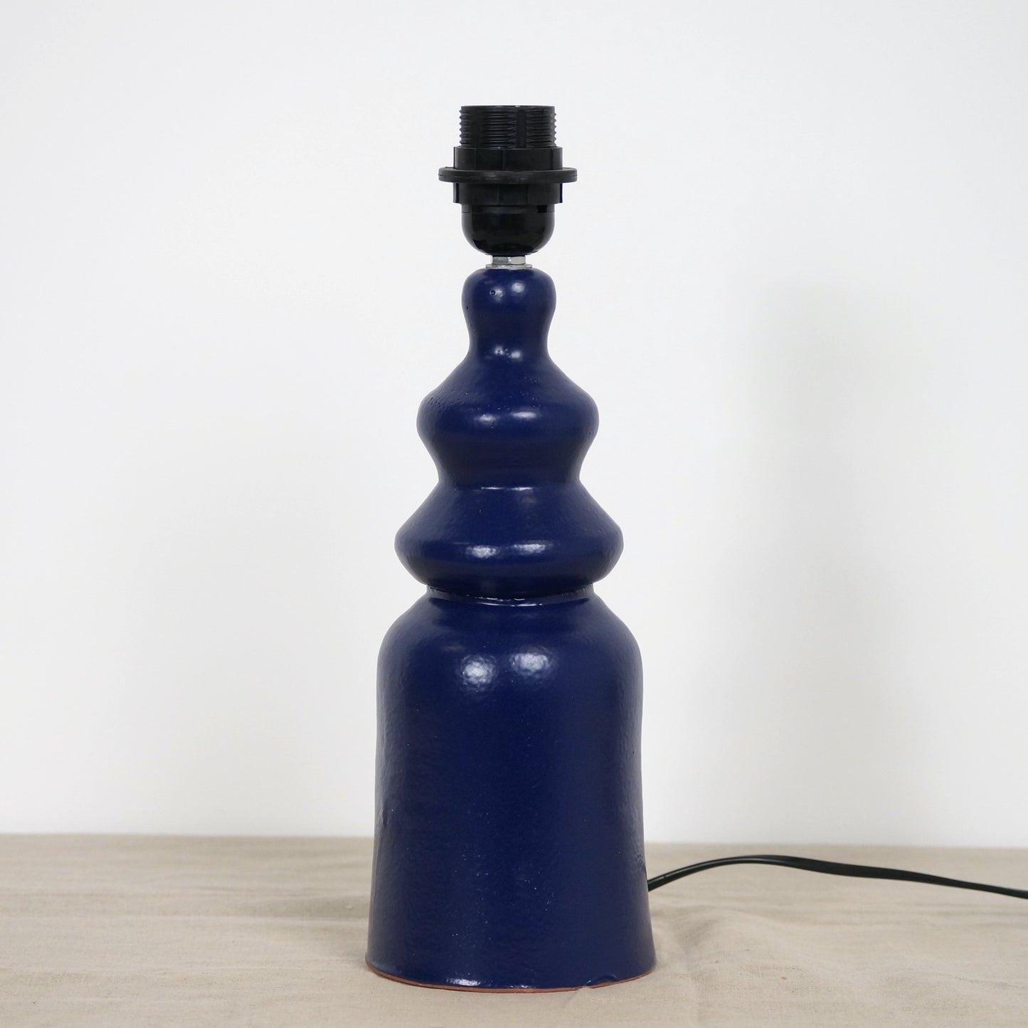 Pied de Lampe en Terre Cuite - Bleu