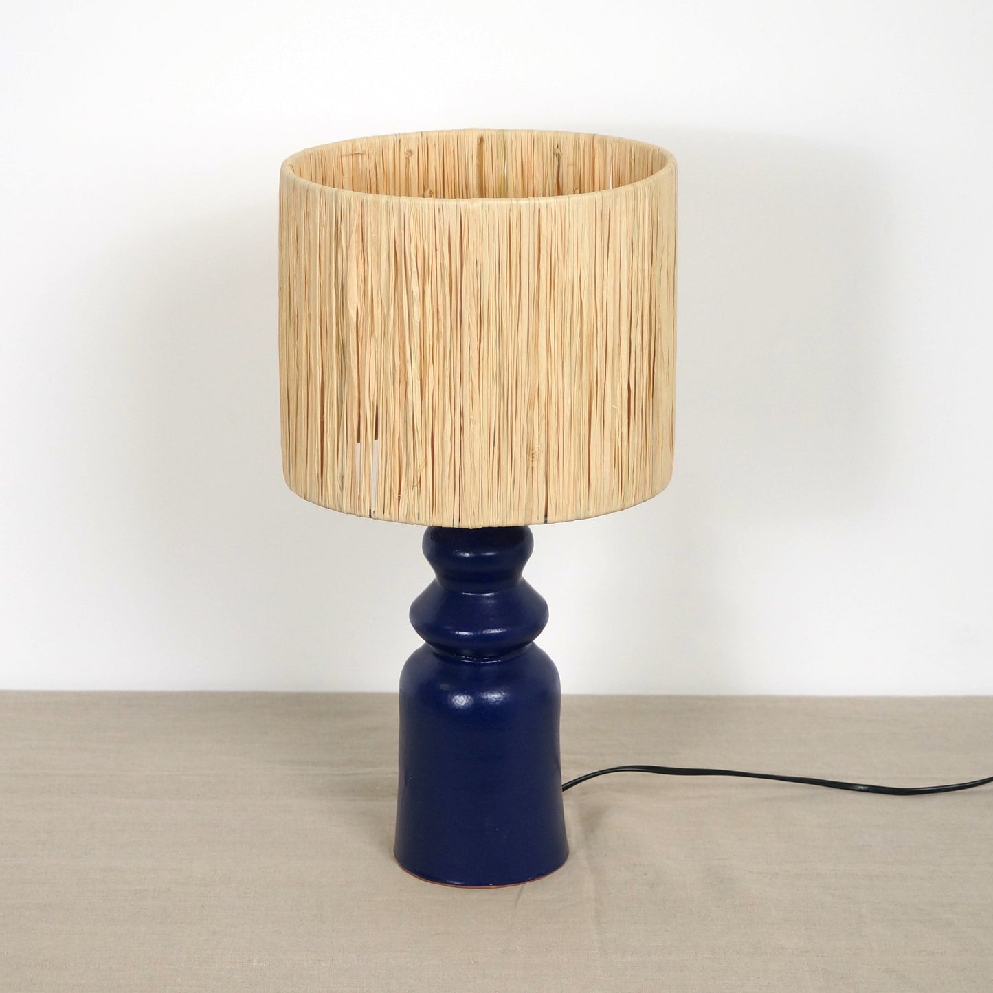 Pied de Lampe en Terre Cuite - Bleu