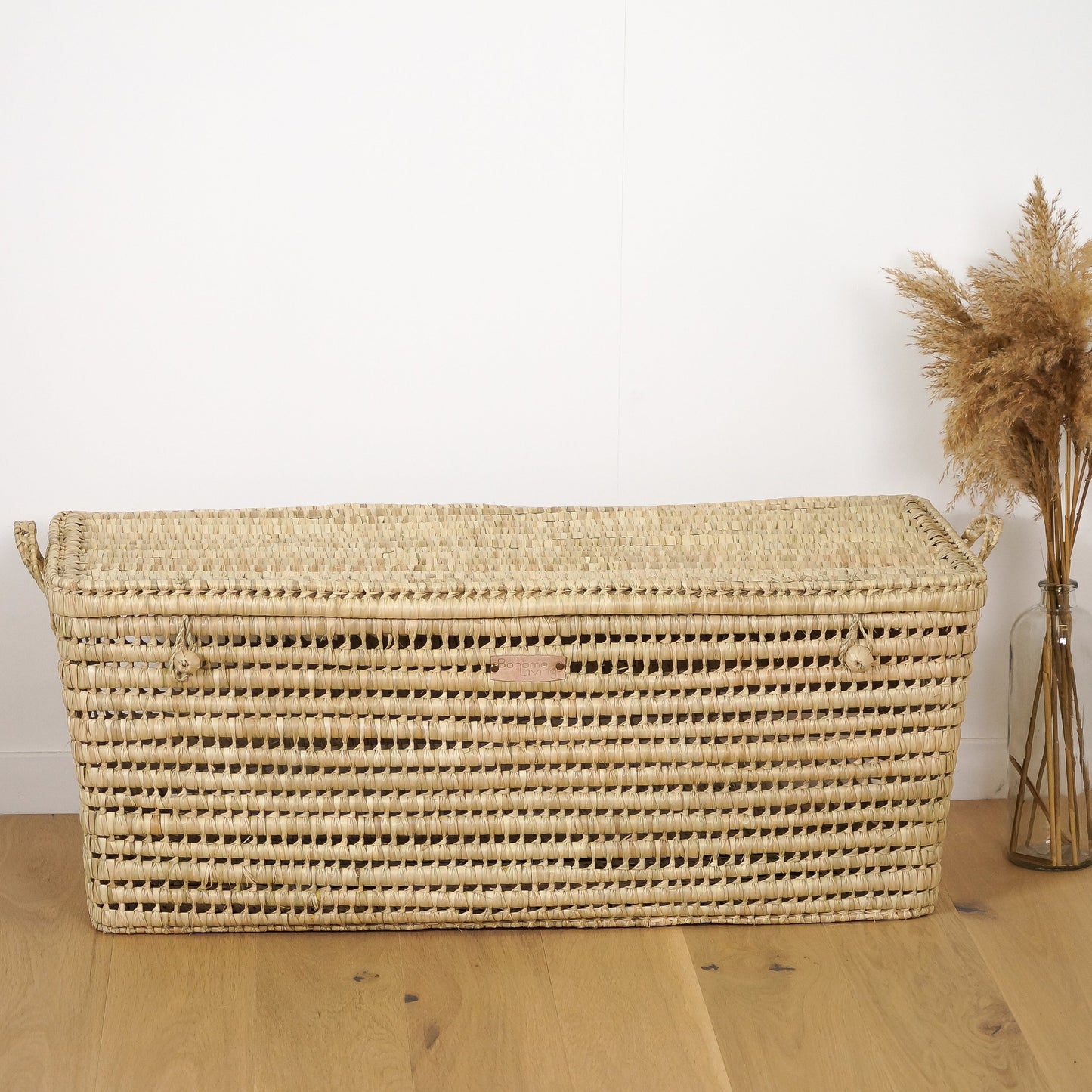Coffre de Rangement en Feuilles de Palmier 100cm