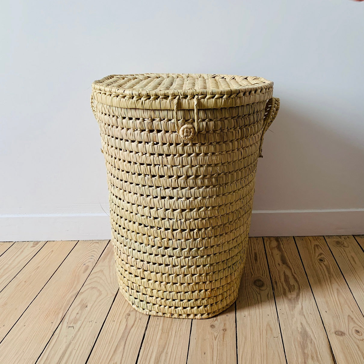 Panier à Linge en Feuilles de Palmier - Rond
