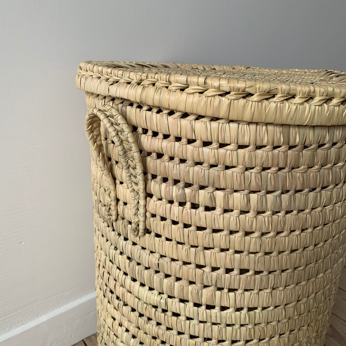 Panier à Linge en Feuilles de Palmier - Rond