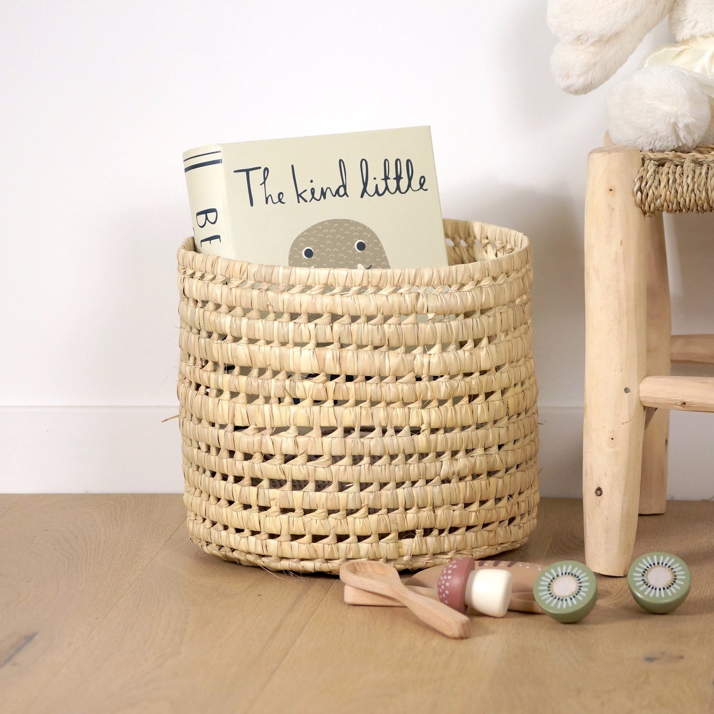 Petit Panier Rond en Feuilles de Palmier