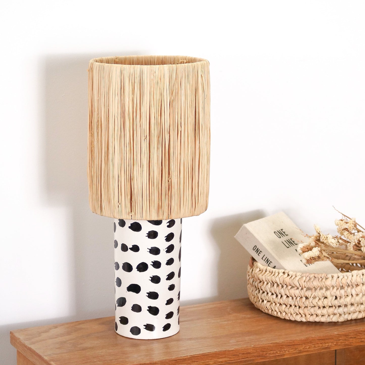 Pied de Lampe en Céramique - Motif Pois