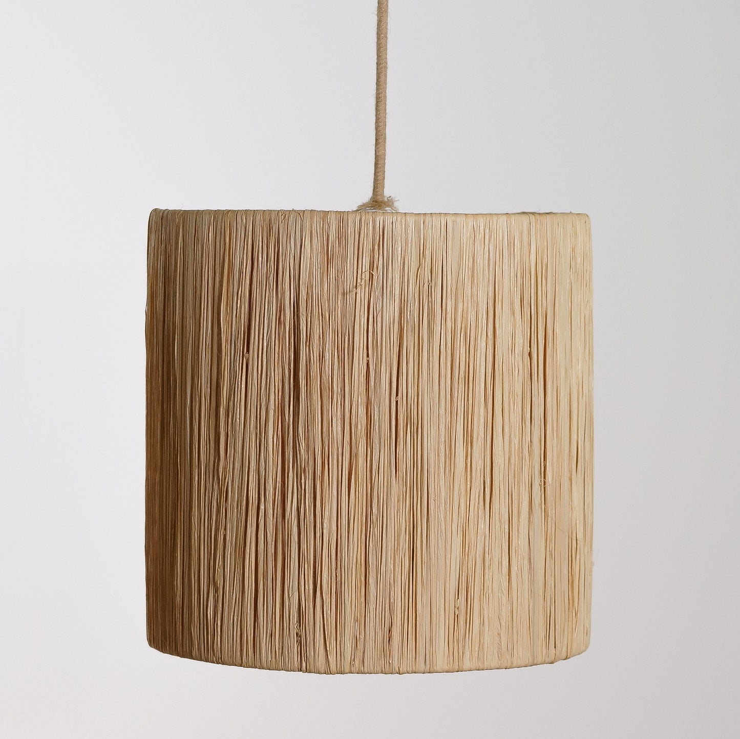 Suspension Ronde en Raphia Naturel