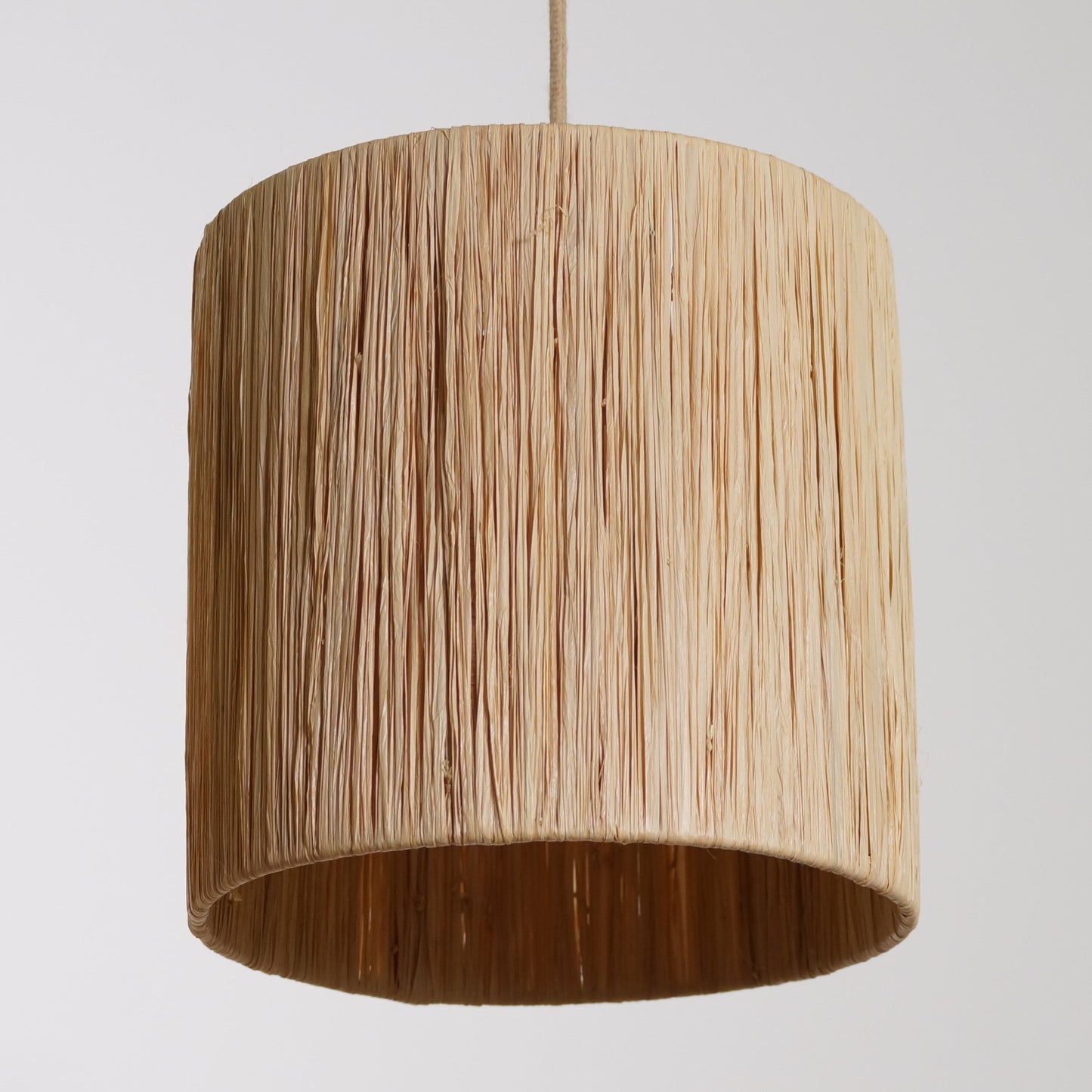 Suspension Ronde en Raphia Naturel