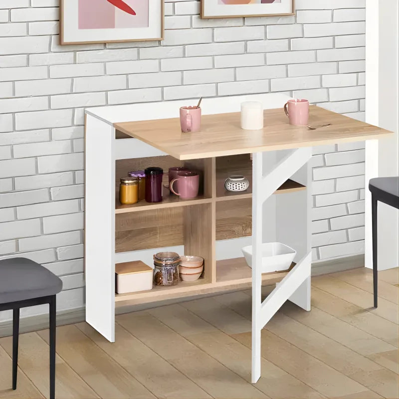 Table Console Pliable - 2-6 Personnes - Avec Rangements