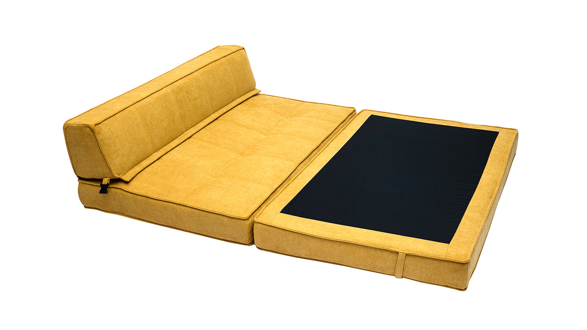 Chauffeuse 2 Places Convertible en Tissu Effet Velours