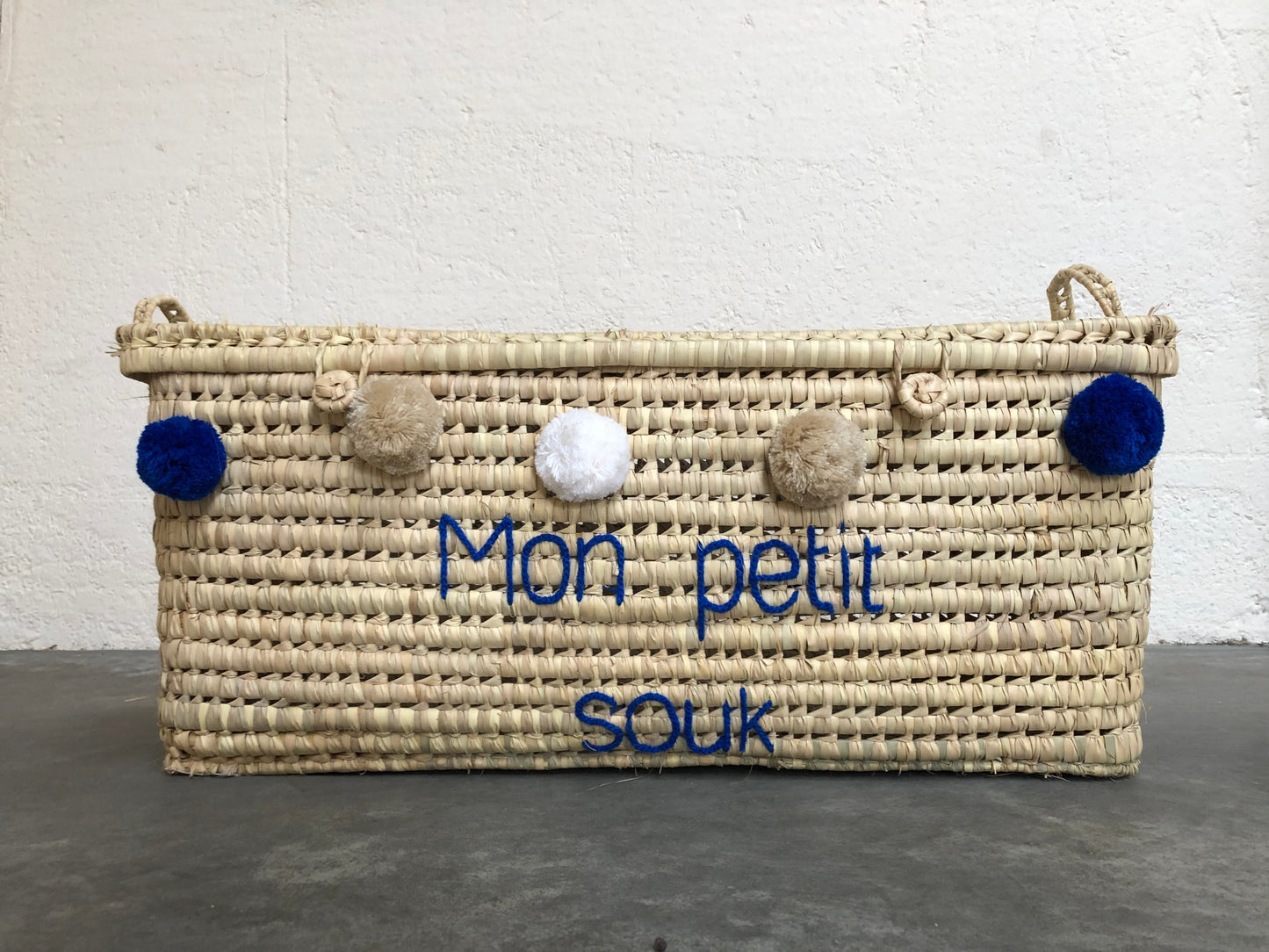 Malle de Rangement en Feuilles de Palmier 80cm - Mon Petit Souk
