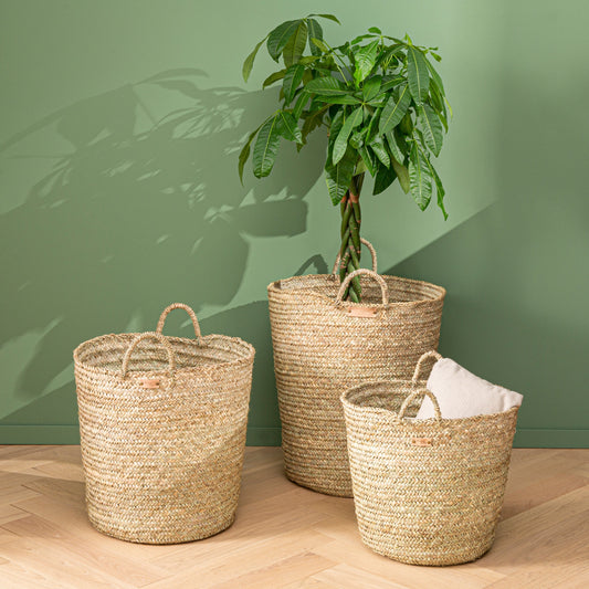 Panier en Palme Tressée avec Anses