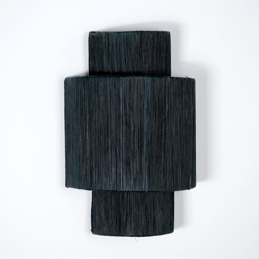 Applique Murale en Raphia Noir - Double
