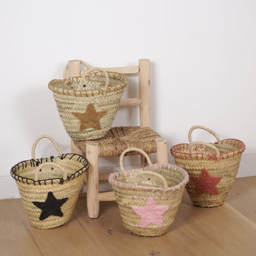 Petit Panier en Palme - Broderie Étoile