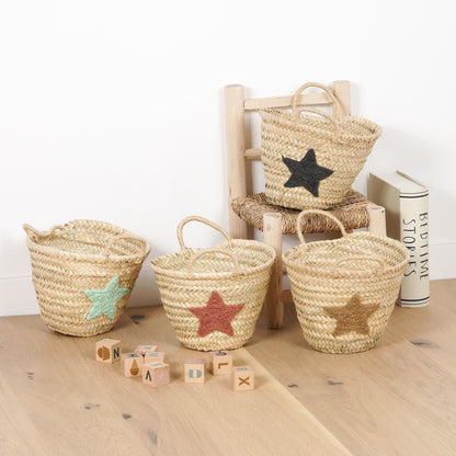 Petit Panier en Palme - Broderie Étoile