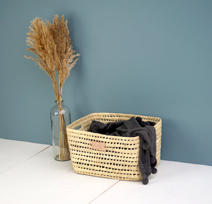 Panier de Rangement en Feuilles de Palmier