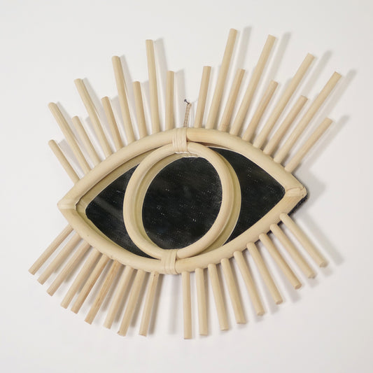 Miroir en Rotin - Œil