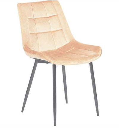 Chaise Lisboa – Velours jaune argile et pieds noirs