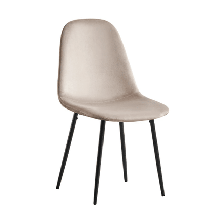 Chaise CLAYD – Design scandinave en velours beige et métal noir