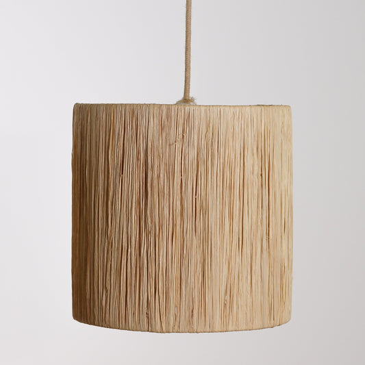 Suspension Ronde en Raphia Naturel