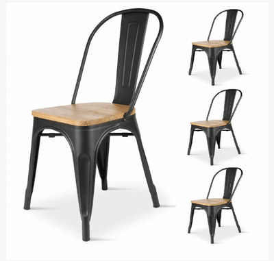 Chaise Stylix – Design industriel en acier et bois